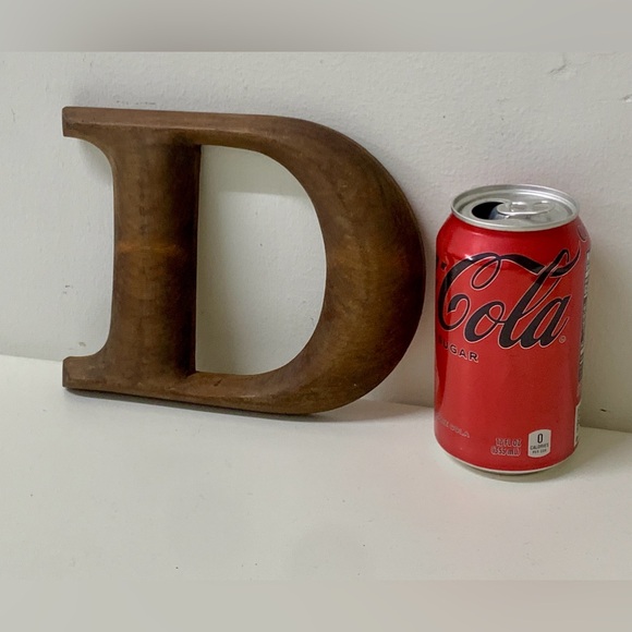 Antique Solid Hardwood Wall Mounting Letter D - Picture 6 of 10